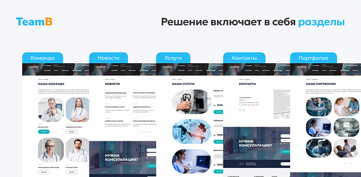 Team-B — Сайт медицинской компании, мед. центр, обследования