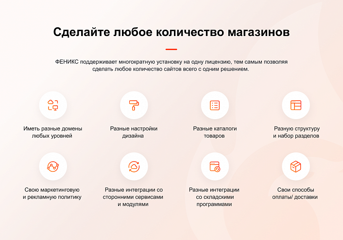 ФЕНИКС — безлимитный конструктор интернет-магазинов с возможностью создавать нешаблонные лендинги
