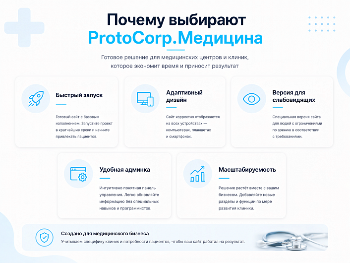 ProtoCorp.Медицина - веб-сайт медцентра с каталогом товаров