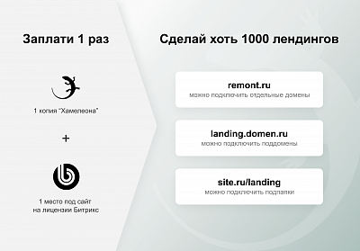 ХАМЕЛЕОН — 999 в 1. Безлимитный конструктор лендингов с корзиной и функциями для «автоворонок»